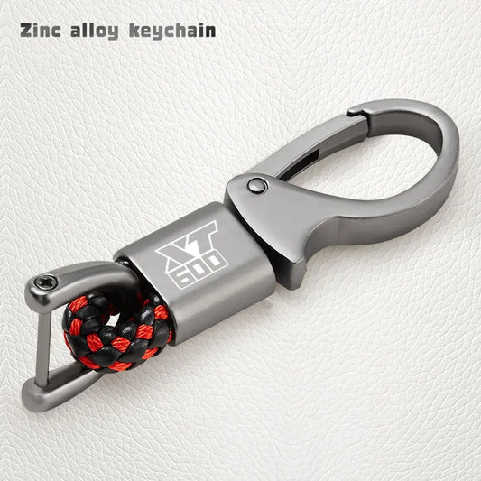 Motorcycle Keychain – Laser Engraved Aluminum Alloy & Leather Rope