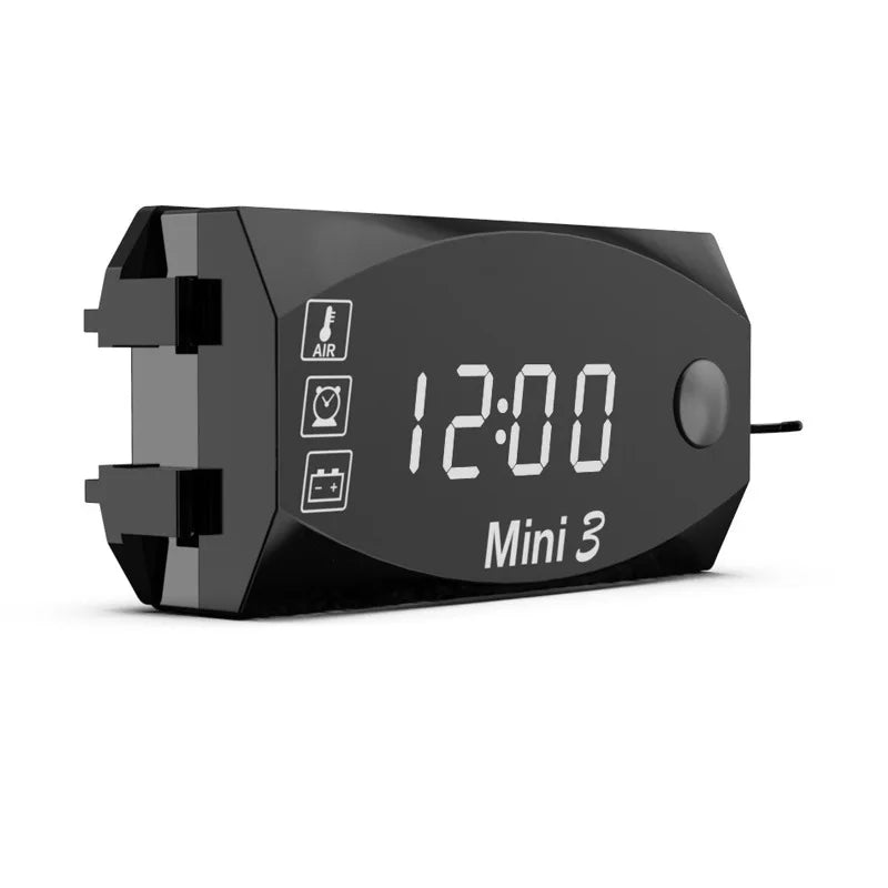 Digitale 3-in-1-Motorraduhr – Thermometer und Voltmeter, IP67