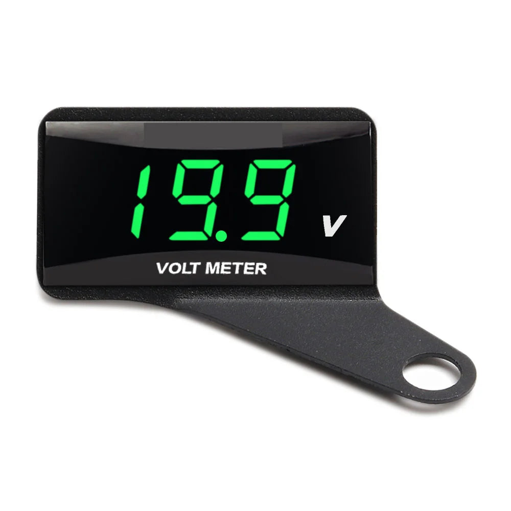 Mini LED Motorcycle Voltmeter with Bracket – DC 12V–100V Digital Display