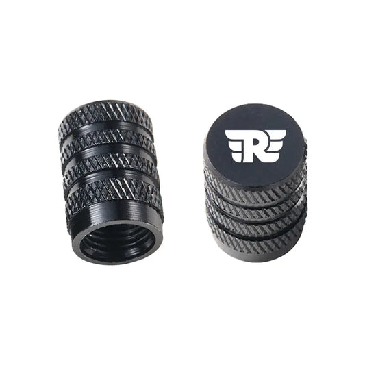 CNC Aluminum Motorcycle Tire Valve Stem Caps – Winged Badge – Set of 2