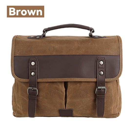 Vintage Motorcycle Side Bag – Waterproof Retro Canvas Leather Saddlebag