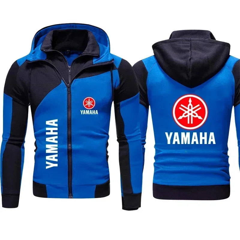 Motorcycle Racing Zip-Up Jacket | Men's Color-Block Moto Hoodie