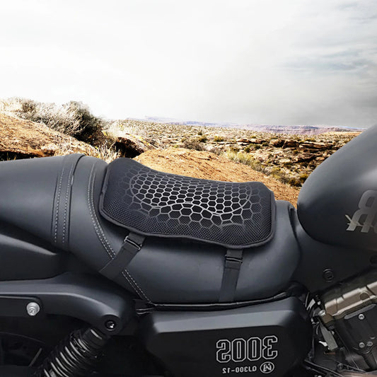 Motorcycle Gel Seat Cushion – Honeycomb Breathable Anti-Shock Pad
