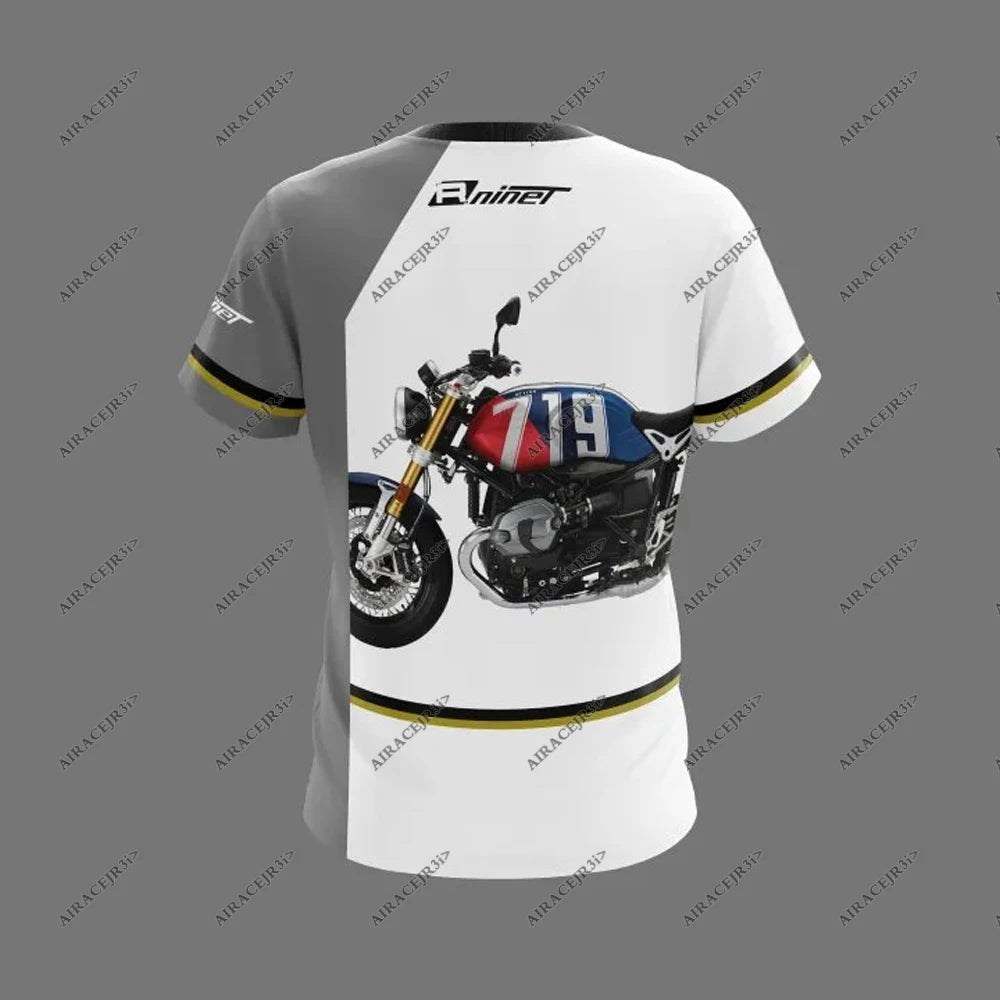 Men’s Retro Cafe Racer Motorcycle T-Shirt – Quick-Dry Riding Jersey