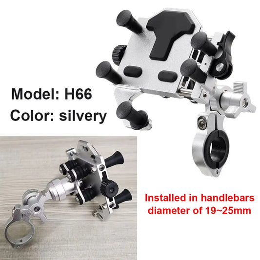 Metal Alloy Motorcycle Phone Holder with Shock Absorber – Navigation Bracket