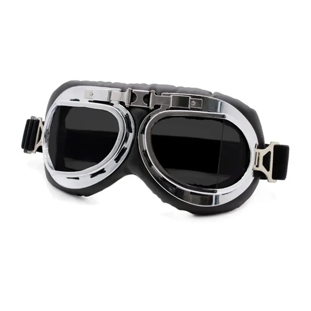 Vintage Pilot Goggles for Motorcycle – Windproof Retro Riding Glasses