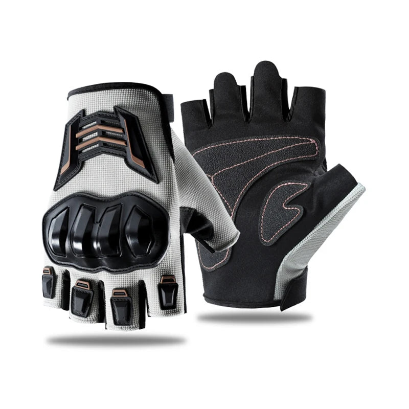 Gants d’été demi-doigts pour moto — Respirants | Résistants aux chutes | Unisexes | M–XL | 3 couleurs
