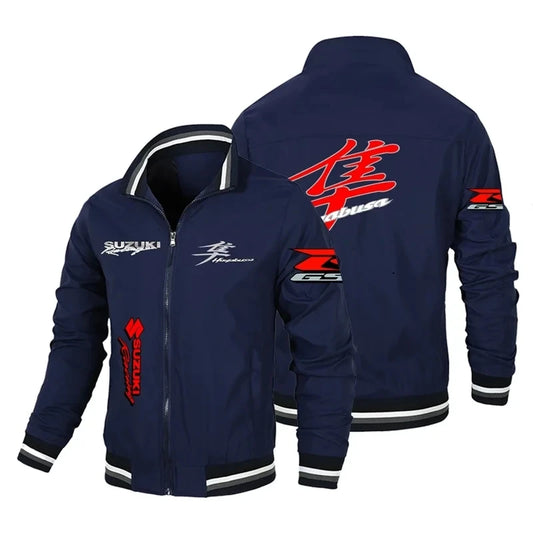 Motorcycle Culture Printed Jacket – Men's Casual Moto Coat