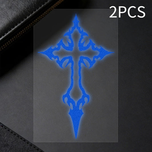 Tribal Cross Vinyl Decal Set – Waterproof Bike Stickers Holographic & Solid