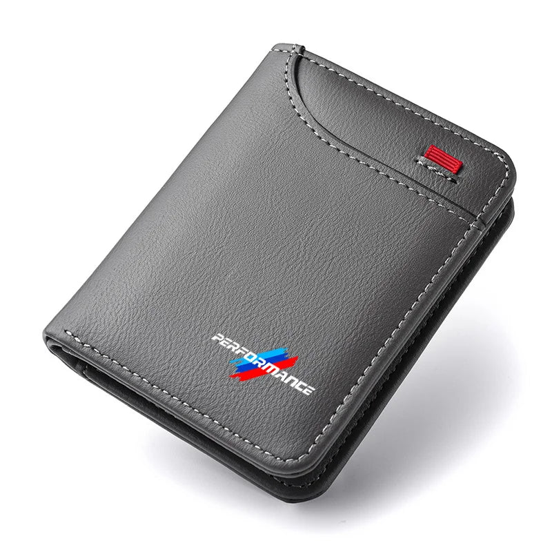 Performance Leather Wallet – RFID Card Holder for Car Enthusiasts