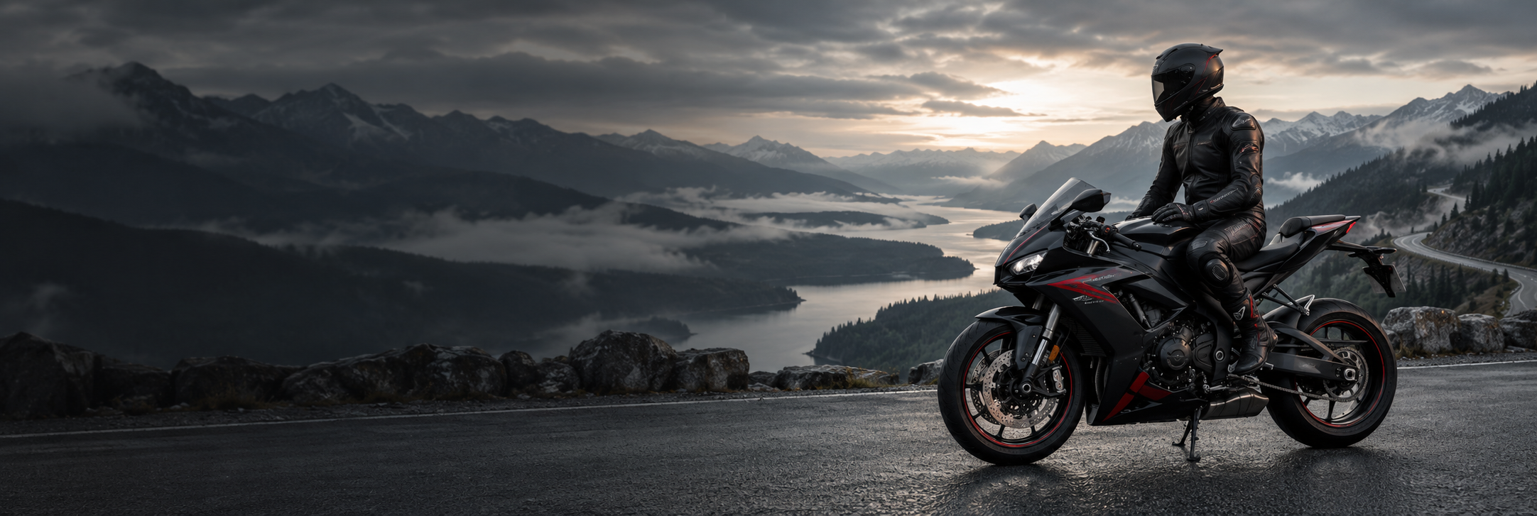 Motorcycle rider on a sport bike