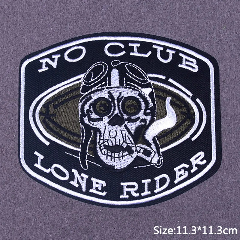Punk Skull Iron-On Embroidered Patch – Motorcycle Jacket & Clothing Badge