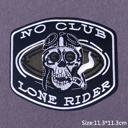 Punk Skull Iron-On Embroidered Patch – Motorcycle Jacket & Clothing Badge