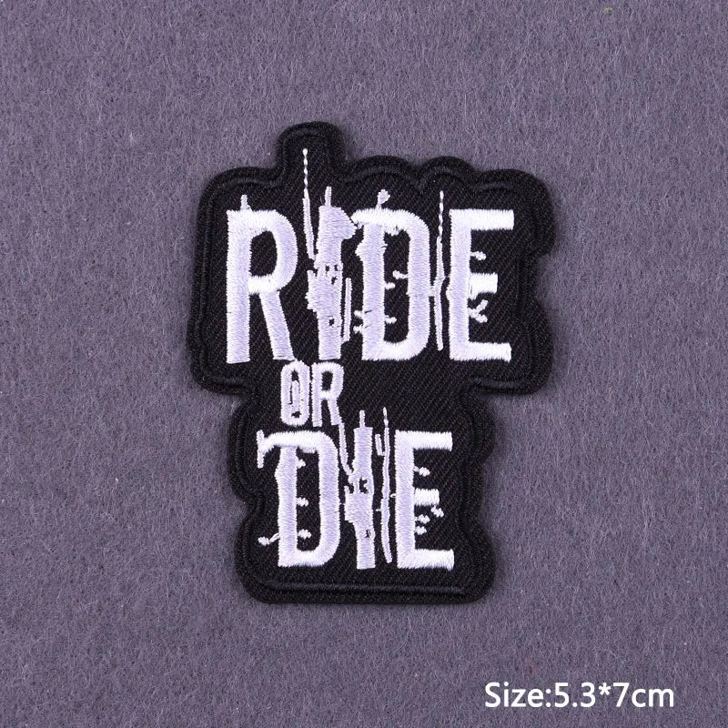 Punk Skull Iron-On Embroidered Patch – Motorcycle Jacket & Clothing Badge