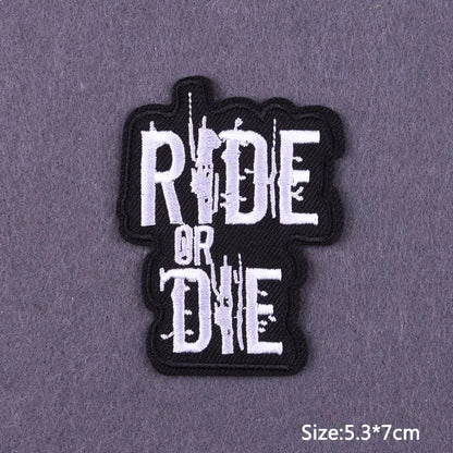 Punk Skull Iron-On Embroidered Patch – Motorcycle Jacket & Clothing Badge