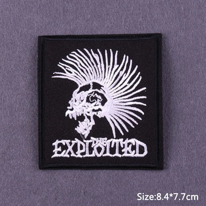 Punk Skull Iron-On Embroidered Patch – Motorcycle Jacket & Clothing Badge