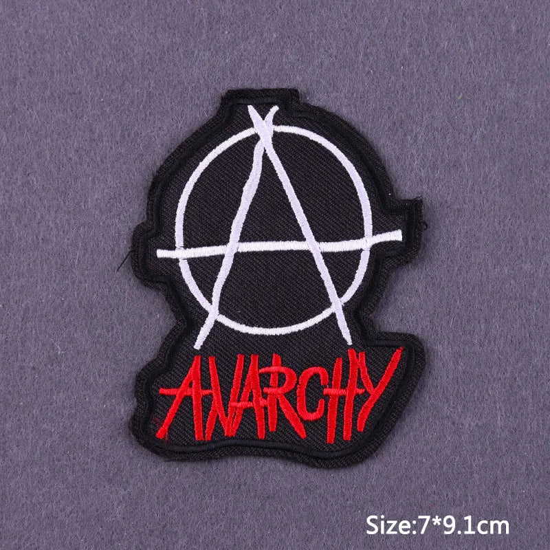Punk Skull Iron-On Embroidered Patch – Motorcycle Jacket & Clothing Badge