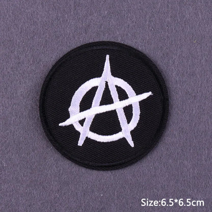 Punk Skull Iron-On Embroidered Patch – Motorcycle Jacket & Clothing Badge