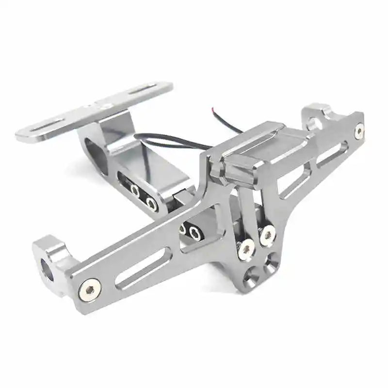 CNC Aluminum Motorcycle License Plate Frame with LED Light – Universal Fit