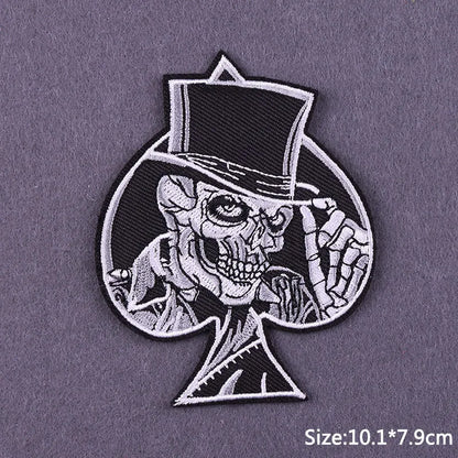 Punk Skull Iron-On Embroidered Patch – Motorcycle Jacket & Clothing Badge