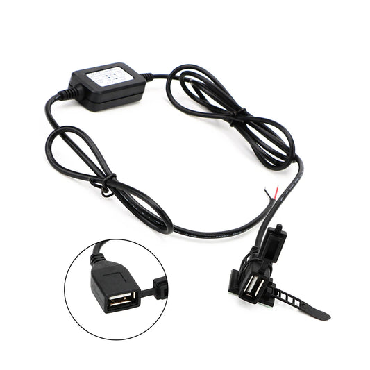 Motorcycle USB Charger Power Adapter – 12V-24V to 5V 2A Handlebar Mount