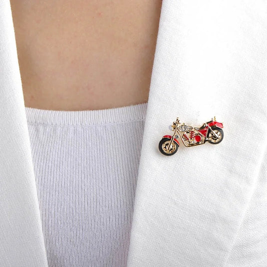 Motorcycle Brooch Pin — Biker Lapel Pin for Jackets & Bags