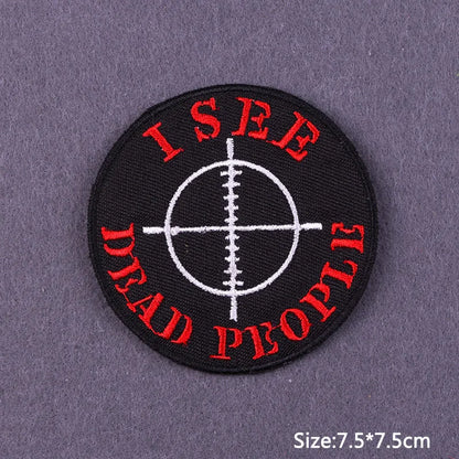Punk Skull Iron-On Embroidered Patch – Motorcycle Jacket & Clothing Badge