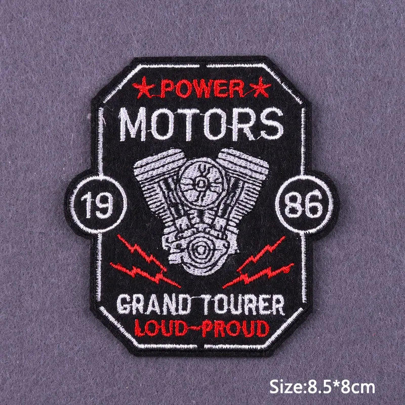 Punk Skull Iron-On Embroidered Patch – Motorcycle Jacket & Clothing Badge