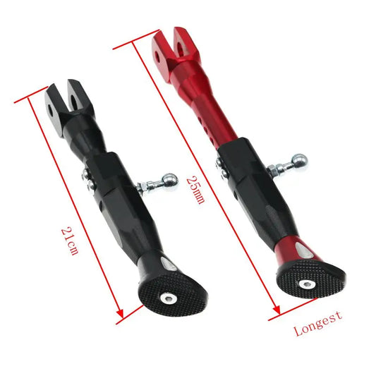 CNC Aluminum Adjustable Motorcycle Kickstand – 21–25 cm Height Range | 3 Colors