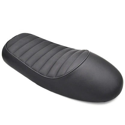 Cafe Racer Vintage Hump Motorcycle Seat – Leatherette Retro Saddle, Black & Coffee