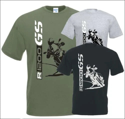GS Motorcycle Graphic T-Shirt – 100% Cotton Casual Tee for Riders