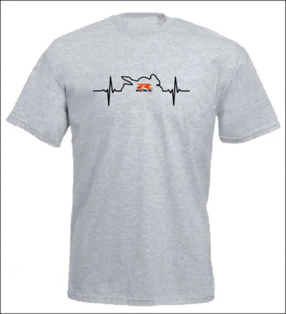 Motorcycle Heartbeat Print Men's T-Shirt – Biker Short Sleeve Tee