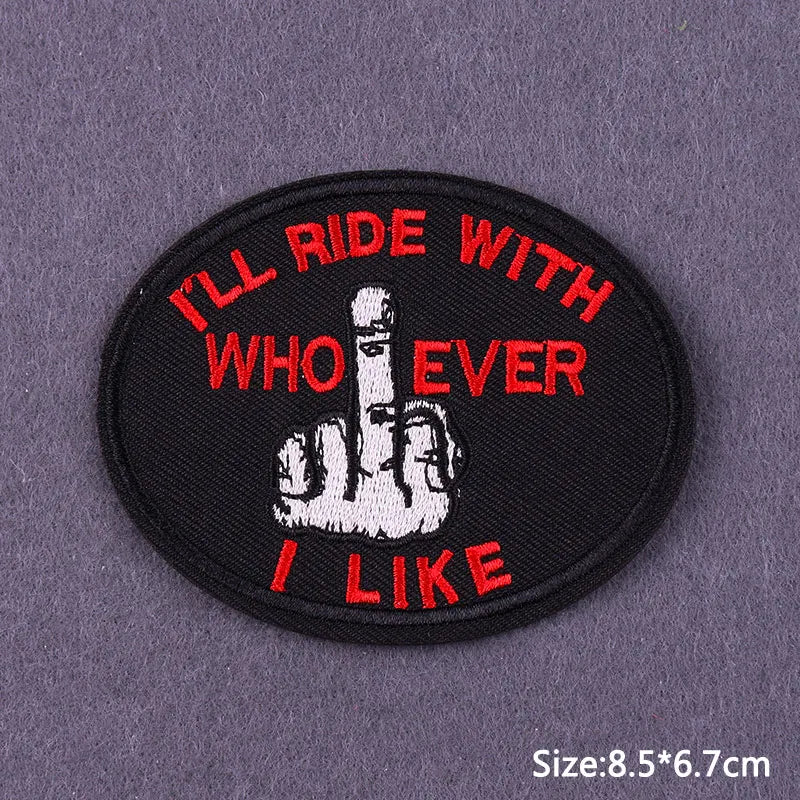 Punk Skull Iron-On Embroidered Patch – Motorcycle Jacket & Clothing Badge