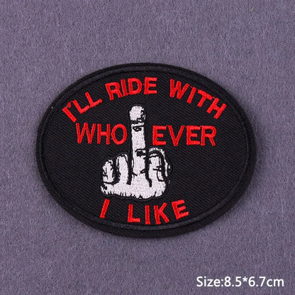Punk Skull Iron-On Embroidered Patch – Motorcycle Jacket & Clothing Badge