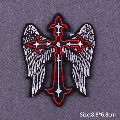 Punk Skull Iron-On Embroidered Patch – Motorcycle Jacket & Clothing Badge