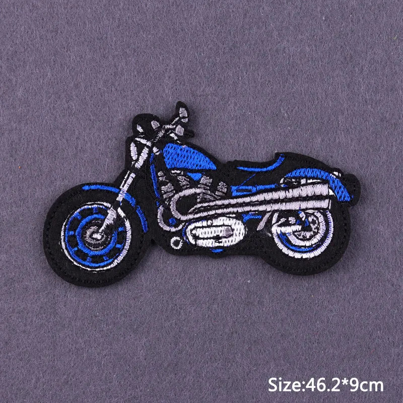 Punk Skull Iron-On Embroidered Patch – Motorcycle Jacket & Clothing Badge