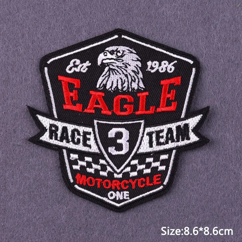 Punk Skull Iron-On Embroidered Patch – Motorcycle Jacket & Clothing Badge