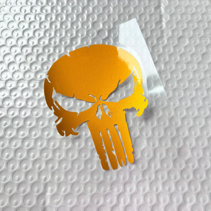 Skull Cracked Reflective Motorcycle Sticker – Waterproof PVC Tank & Fairing Decal