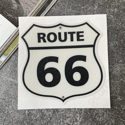 Route 66 Frosted Motorcycle Sticker – Waterproof UV-Resistant Decal