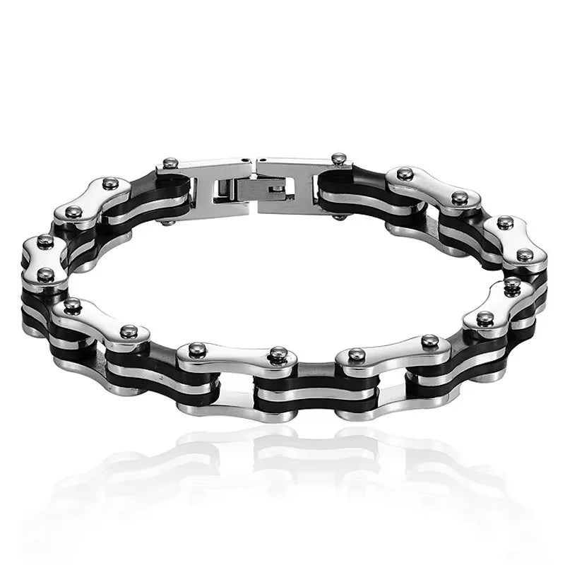 Motorcycle Chain Bracelet – Stainless Steel Biker Link Wristband