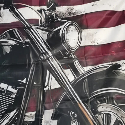 American Flag Motorcycle Banner – USA Stars & Stripes Polyester Flag for Outdoor & Garage