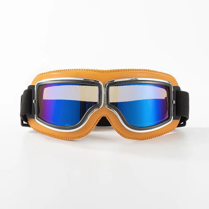 Retro Leather Motorcycle Goggles – Vintage Windproof Riding Glasses