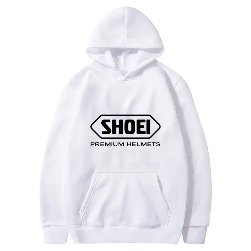 Helmet Print Motorcycle Hoodie – Long Sleeve Pullover for Riders