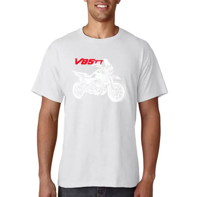 Men's Cotton Motorcycle T-Shirt — Graphic Biker Tee