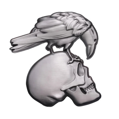 Skull Motorcycle Enamel Pin – Retro Gothic Lapel Badge