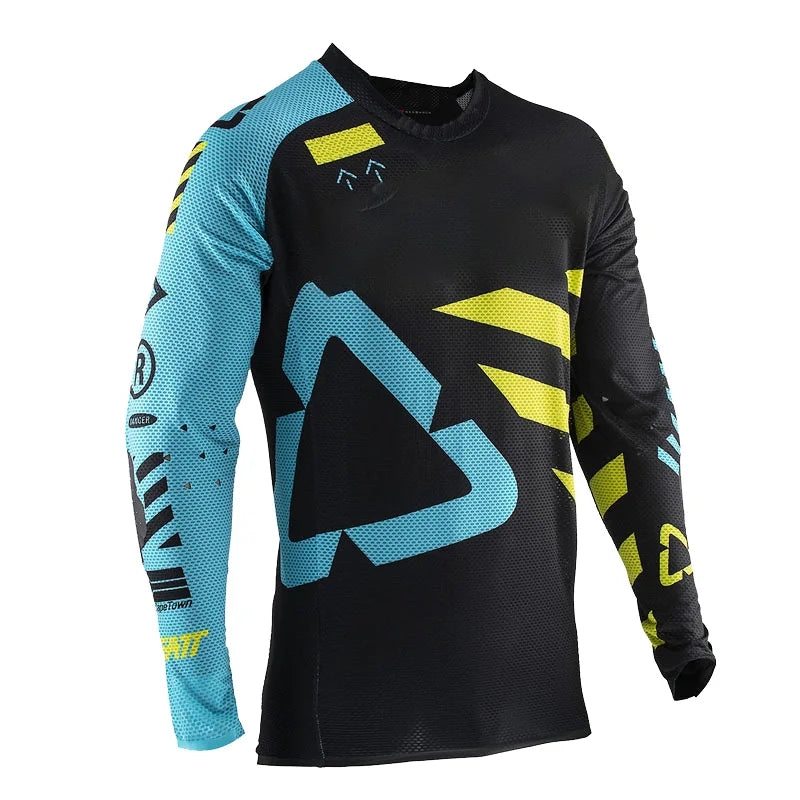 Maglia da motocross traspirante ad asciugatura rapida, maniche lunghe, unisex, da fuoristrada MX e ciclismo da gara