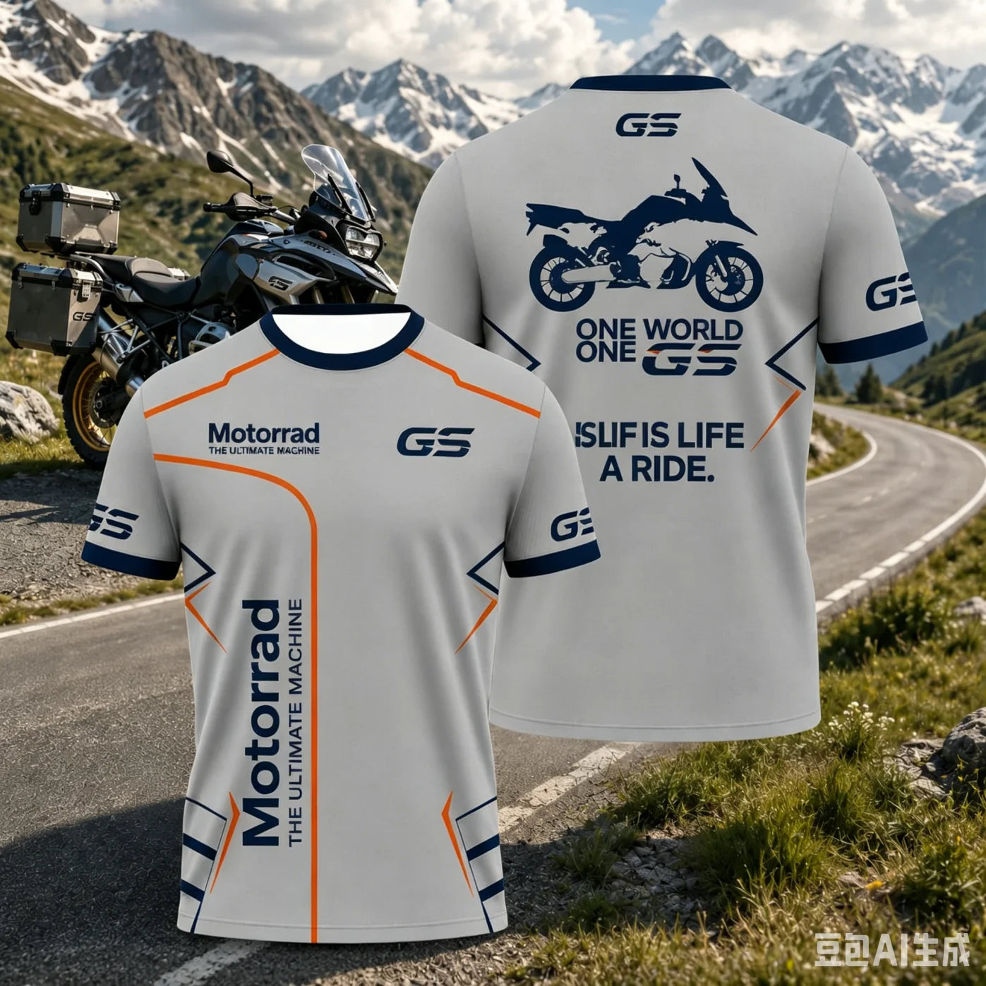 Men's Motorcycle Silhouette Graphic T-Shirt – Breathable Sportswear Tee