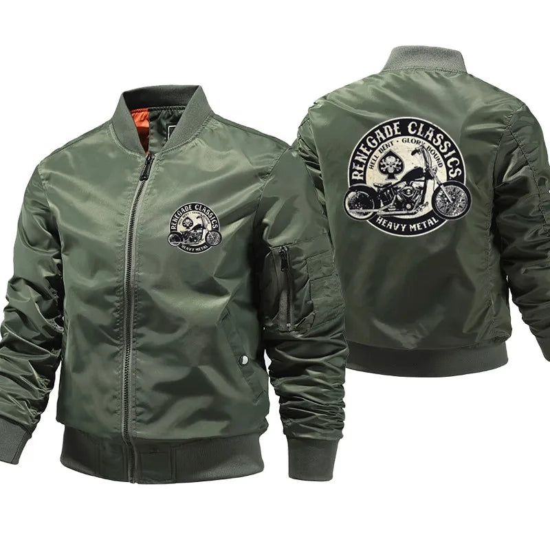 Renegade Classics Heavy Metal Bomber Jacket – Men's MA-1 Windbreaker