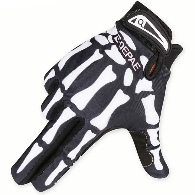 Skull Ghost Full-Finger Motorcycle Riding Gloves