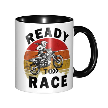 Racing Motorcycle Ceramic Coffee Mug – Biker Gift 330ml